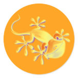 Smiling Gecko - orange Round Sticker
