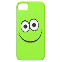 Smiling green happy cartoon smiley face funny iPhone 5 case