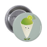 Smiling green snow cone pinback buttons