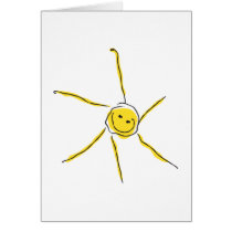Smiling happy sun greeting cards