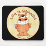 Smiling Hippo-Life is Grand Mousepad