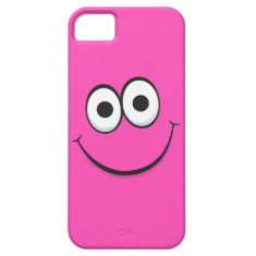 Smiling hot pink happy cartoon smiley face funny iPhone 5 cases