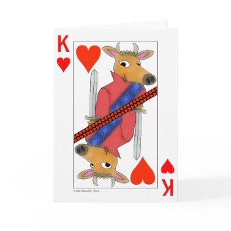 Smiling King of Hearts Valentine Card card
