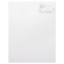 Smiling Kitty Line Drawing Personalized Letterhead