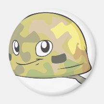 Smiling Male Soldier Hat Refrigerator Magnet