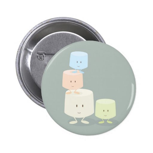 Smiling marshmallows pinback buttons