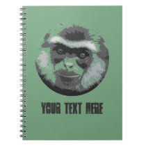 Smiling Monkey face custom spiral notebook (green) notebooks
