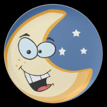 Smiling moon plates