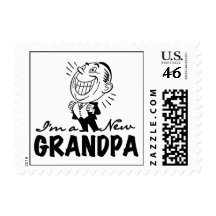 Smiling New Grandpa T-shirts and Gifts Stamp