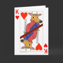 Smiling Ox King of Hearts Valentine Card