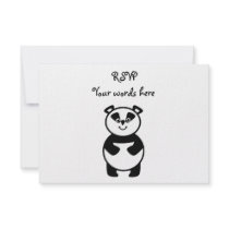 Smiling panda bear personalized announcement