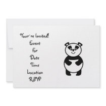 Smiling panda bear personalized invitation