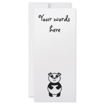 Smiling panda bear customized rack card