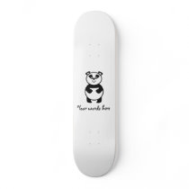 Smiling panda bear skate board
