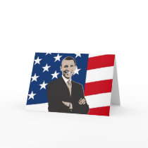 Smiling Patriotic Barack Obama Pop Art Cards