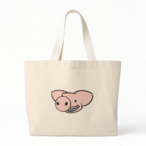smiling pig with braces canvas bags