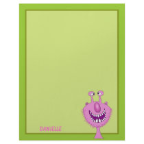 Smiling Pink Cute Monster With Beard Customized Letterhead