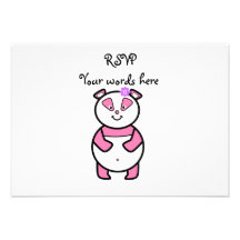 Smiling pink panda personalized announcement