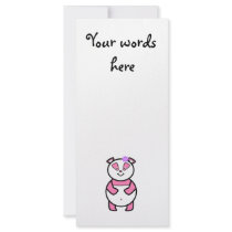 Smiling pink panda rack cards