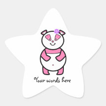 Smiling pink panda sticker