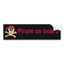 Smiling Pirate Skull and Cross Bones Bumper Sticker