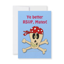 Smiling Pirate Skull and Cross Bones Custom Announcement