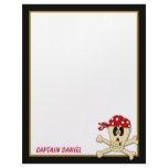 Smiling Pirate Skull and Cross Bones Letterhead Template