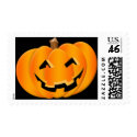 Smiling Pumpkin Halloween Postage Stamp stamp