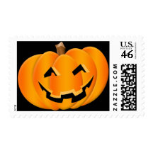 Smiling Pumpkin Halloween Postage Stamp