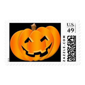Smiling Pumpkin Halloween Postage Stamp