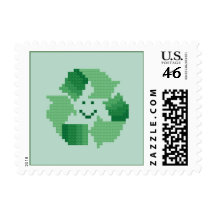 Smiling Recycle Symbol Postage