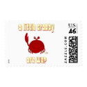 Smiling Red Crab A Little Crabby Are We postage by animalacres Smiling Red Crab A Little Crabby Are We postage