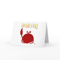 Smiling Red Crab Break A Leg cards