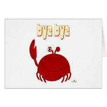 Smiling Red Crab Bye Bye cards