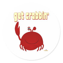 Smiling Red Crab Get Crabbin' stickers