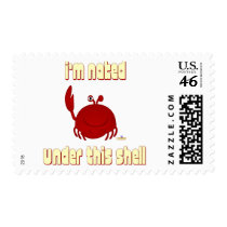 Smiling Red Crab I'm Naked Under This Shell postage by animalacres Smiling Red Crab I'm Naked Under This Shell postage