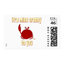 Smiling Red Crab It's Miss   To You postage