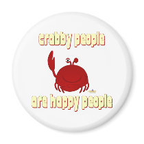 Smiling Red Crab   People Are Happy People magnets