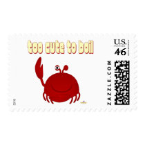 Smiling Red Crab Too Cute To Boil stamps