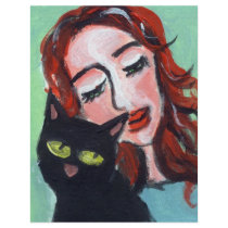 Smiling Redhead w black cat flyers by zadajeanne Smiling Redhead w black cat flyers