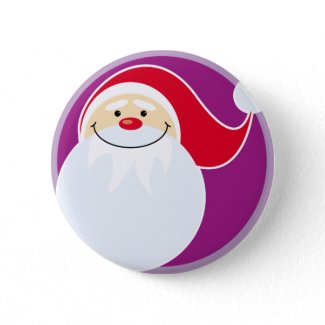 Smiling Santa Claus Button