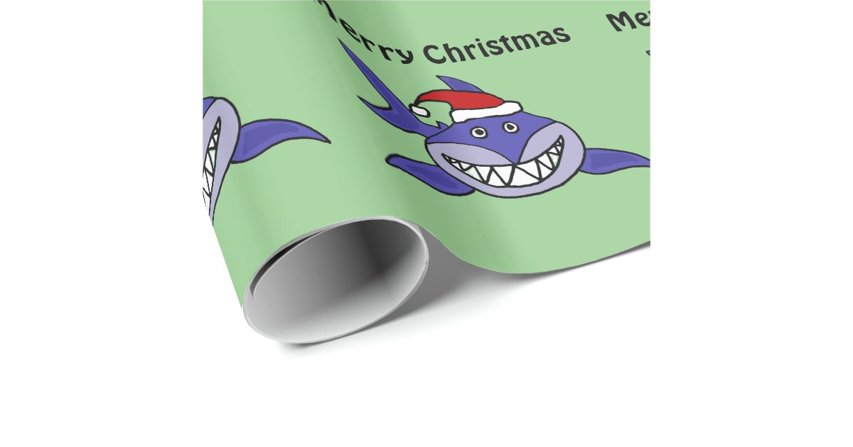 Smiling Shark Christmas Gift Wrap Zazzle