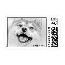 Smiling Shiba Inu dog Stamp