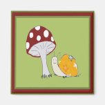 Smiling Snail by a Toadstool Magnet