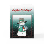 Smiling Snowman, Cardinal in a Snowstorm Card
