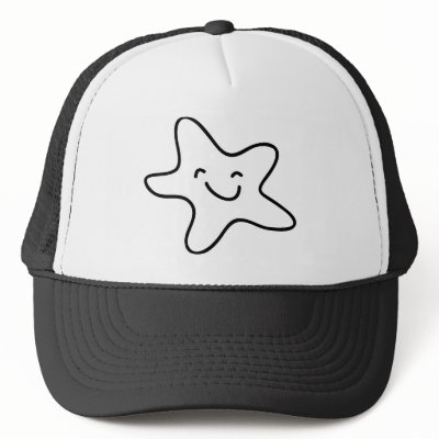 Smiling Starfish Clipart Mesh Hats by White Wedding