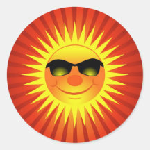 Smiling Summer Sun Sticker