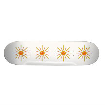 Smiling Summer Sun. Yellow and Orange. Skate Deck