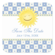 Smiling Sun: Save The Date Stickers zazzle_sticker