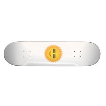 Smiling Sun Wearing Sunglasses Skateboard Deck